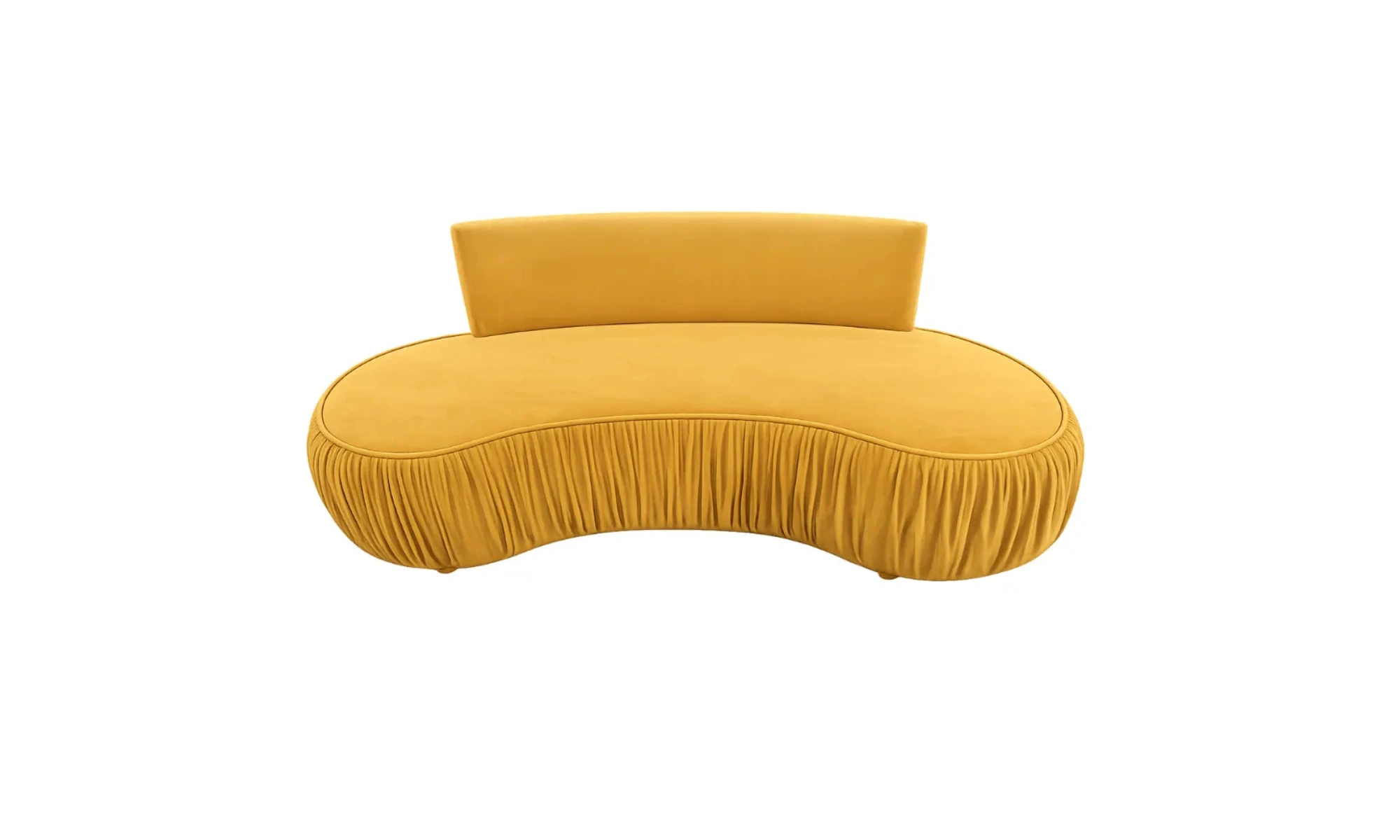 Yellow Modern Velvet Curved Diwan